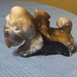 Imperial Caramel Slag Glass Puppy tongue out 3.75” long